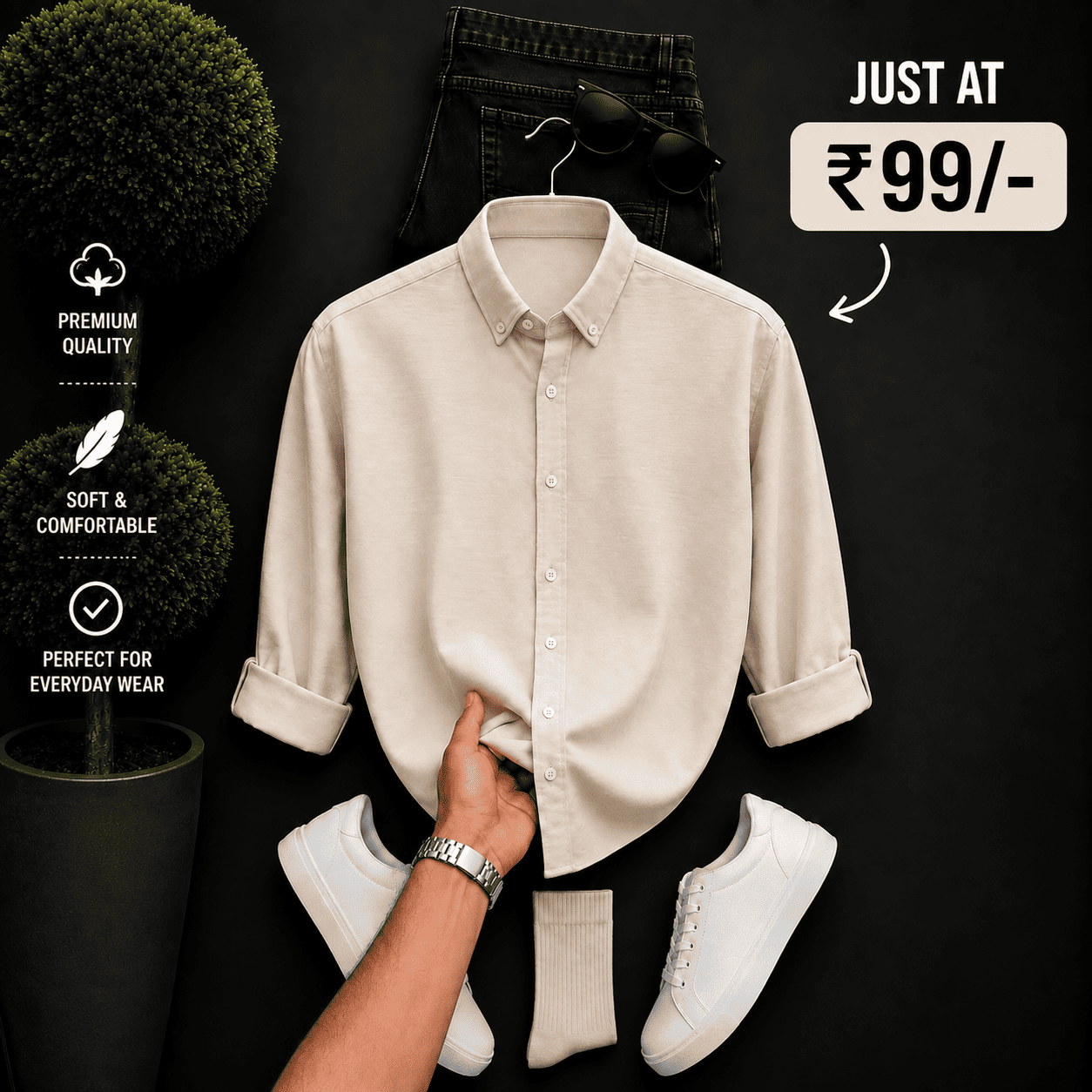 Men’s Cream Full Sleeve Shirt: The Complete Style